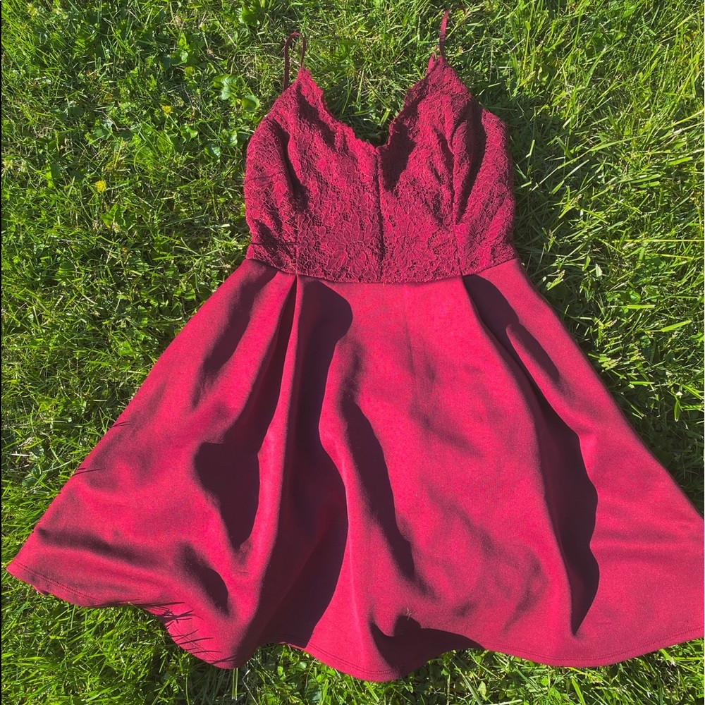 Maroon Charlette Russe Dress
